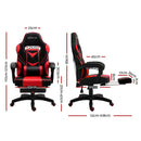 Artiss Office Chair Computer Desk Gaming Chair Study Home Work Recliner Black Red
