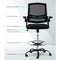 Artiss Office Chair Veer Drafting Stool Mesh Chairs Flip Up Armrest Black
