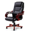 Artiss Executive Wooden Office Chair Wood Computer Chairs Leather Seat Sherman