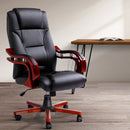 Artiss Executive Wooden Office Chair Wood Computer Chairs Leather Seat Sherman