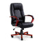 Artiss Executive Wooden Office Chair Wood Computer Chairs Leather Seat Semper