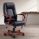 Artiss Executive Wooden Office Chair Wood Computer Chairs Leather Seat Semper