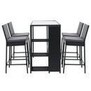 Gardeon Outdoor Bar Set Table Stools Furniture Wicker 5PCS