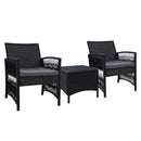 Gardeon Patio Furniture Outdoor Bistro Set Dining Chairs Setting 3 Piece Wicker