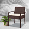 Outdoor Chairs Wicker Dining Chair Patio Garden Furniture Lounge Bistro Set Cafe Cushion Gardeon Brown
