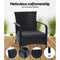 Outdoor Dining Chairs x2 Wicker Chair Patio Garden Furniture Bistro Setting Lounge Cafe Cushion Gardeon XL Black