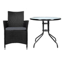 Gardeon Outdoor Furniture Dining Chair Table Bistro Set Wicker Patio Setting Tea Coffee Cafe Bar Set