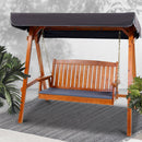 Wooden Swing Chair Garden Bench Canopy 3 Seater Outdoor Furniture