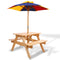 Keezi Kids Wooden Picnic Table Set with Umbrella