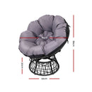 Gardeon Outdoor Papasan Chairs Table Lounge Setting Patio Furniture Wicker Black