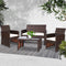 Gardeon Set of 4 Outdoor Lounge Setting Rattan Patio Wicker Dining Set Brown