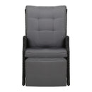 Gardeon Recliner Chairs Sun lounge Outdoor Furniture Setting Patio Wicker Sofa Black 2pcs