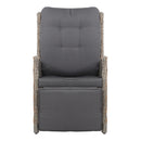 Gardeon Recliner Chairs Sun lounge Outdoor Furniture Setting Patio Wicker Sofa Grey 2pcs