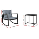 Gardeon Outdoor Chair Rocking Set - Black