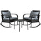 Gardeon 3 Piece Outdoor Chair Rocking Set - Black