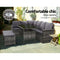 Gardeon Outdoor Furniture Sofa Set Dining Setting Wicker 8 Seater Storage Cover Mixed Grey