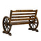 Gardeon Wooden Wagon Wheel Bench - Brown