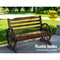 Gardeon Wooden Wagon Wheel Bench - Brown