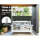 Gardeon Porch Swing Chair with Chain Garden Bench Outdoor Furniture Wooden White