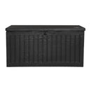 Gardeon Outdoor Storage Box Container Garden Toy Indoor Tool Chest Sheds 270L Black