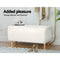 Artiss Storage Ottoman Blanket Box Teddy Fabric Chest Toy Foot Stool Couch White