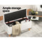 Artiss Storage Ottoman Blanket Box Teddy Fabric Chest Toy Foot Stool Couch White