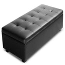 Artiss PU Leather Storage Ottoman - Black