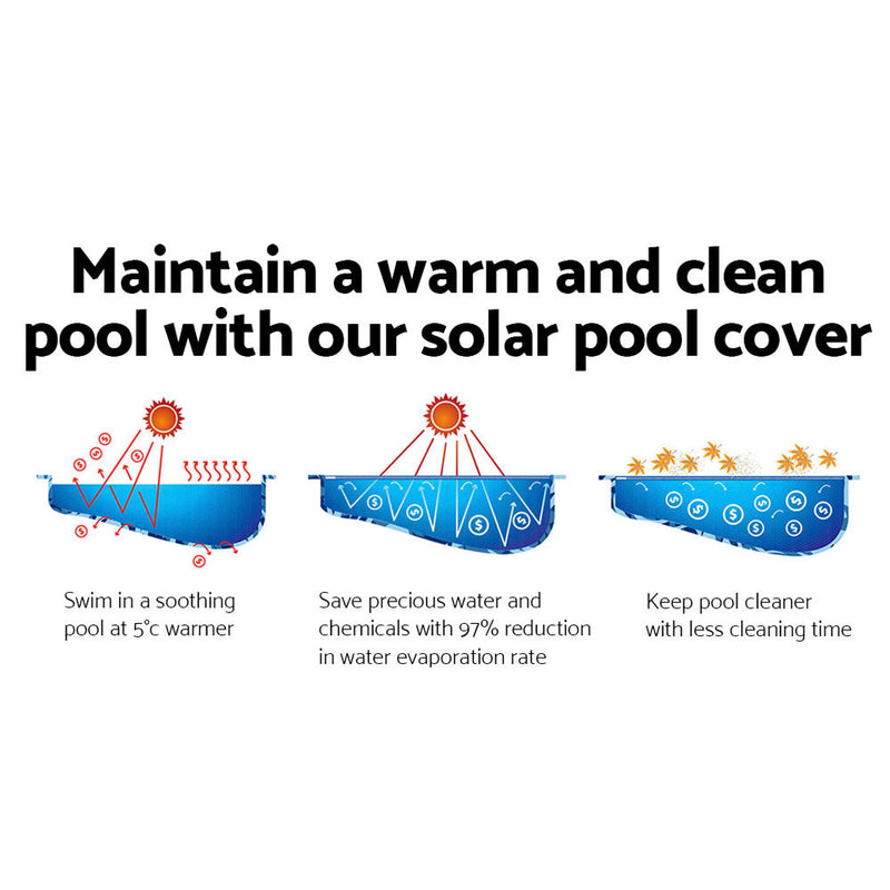 Aquabuddy 10X4M Solar Swimming Pool Cover 500 Micron Isothermal Blanket