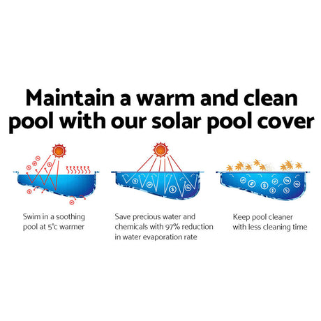 Aquabuddy 10M X 4M Solar Swimming Pool Cover – Blue