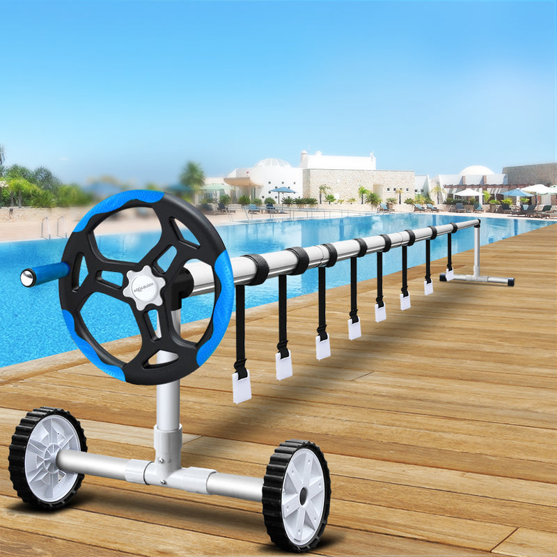 Aquabuddy Swimming Pool Cover Roller Reel Adjustable Solar Thermal Blanket Blue