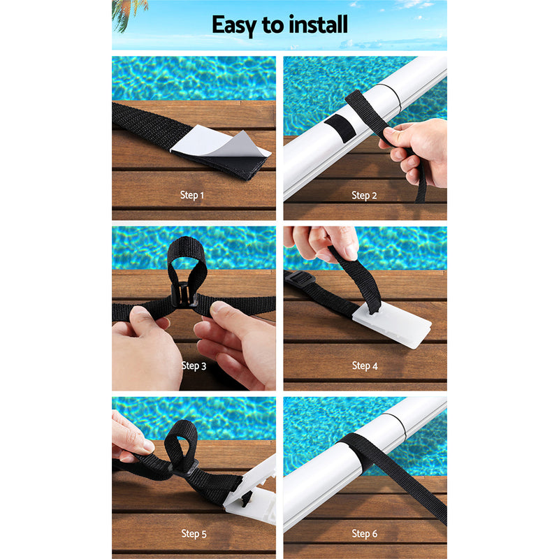 Aquabuddy Pool Cover Roller Attachment Straps Kit 8PCS for Swimming Solar Pool