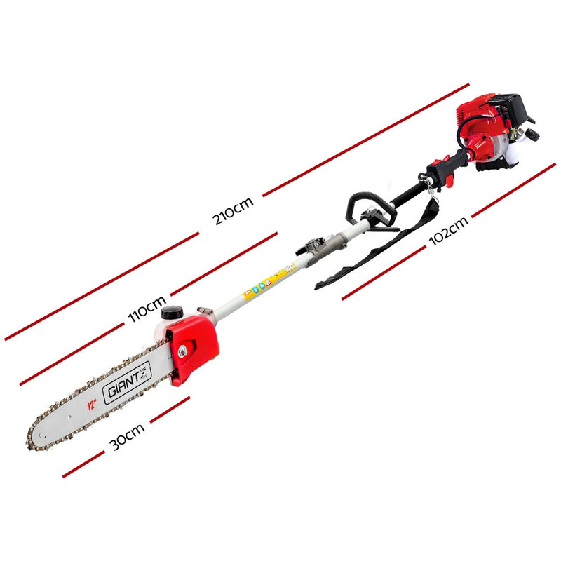 Giantz 4-STROKE Pole Chainsaw Hedge Trimmer Brush Cutter Whipper Multi Tool Saw