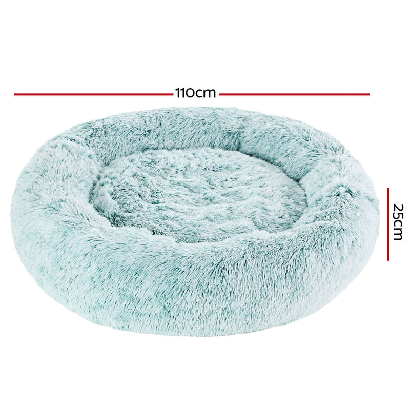 i.Pet Pet bed Dog Cat Calming Pet bed Extra Large 110cm Teal Sleeping Comfy Washable