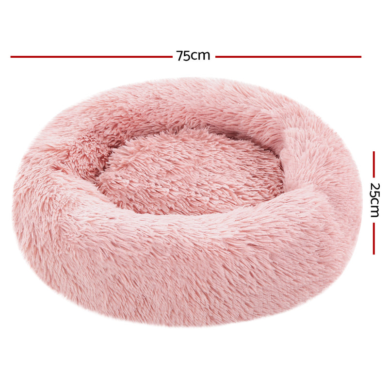 i.Pet Pet bed Dog Cat Calming Pet bed Medium 75cm Pink Sleeping Comfy Cave Washable