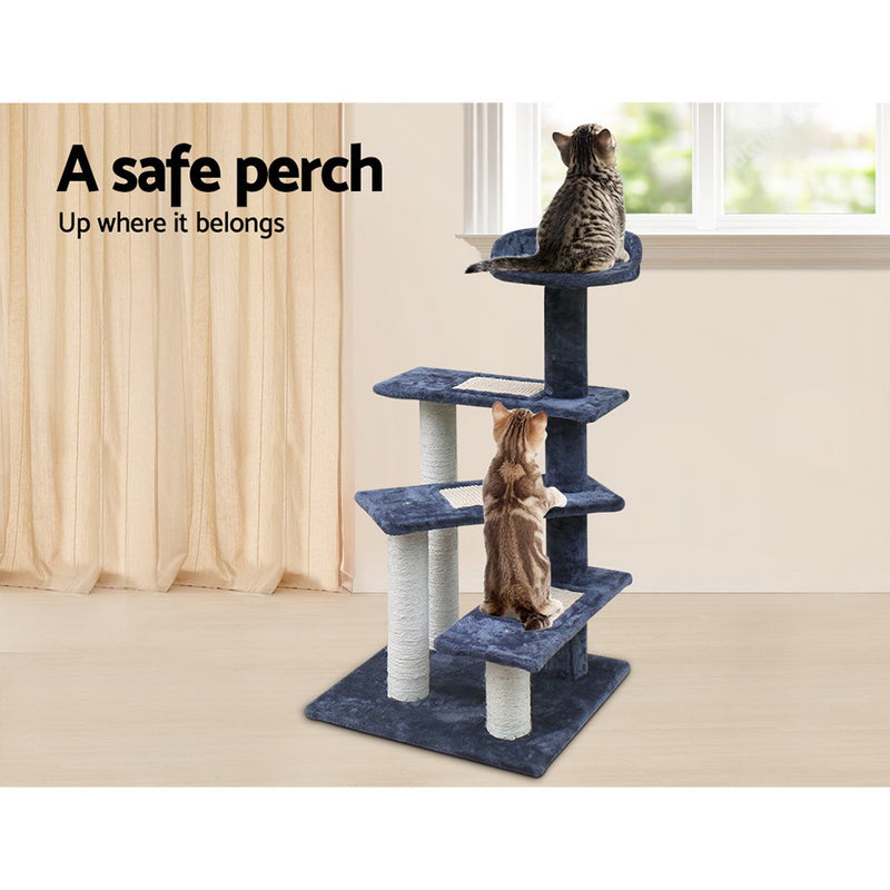 i.Pet 100cm Multi Level Cat Scratching Tree - Grey