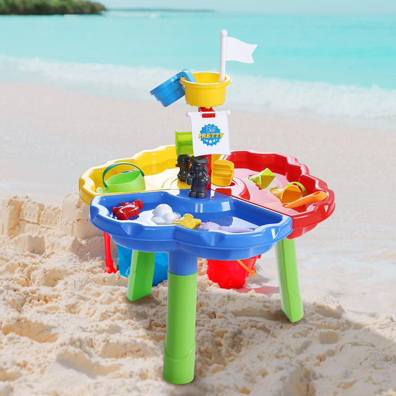 Keezi Kids Beach Sand and Water Sandpit Outdoor Table Childrens Bath Toys