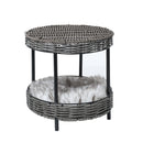 PaWz Rattan Pet Bed Elevated Raised Cat Dog House Wicker Basket Kennel Table