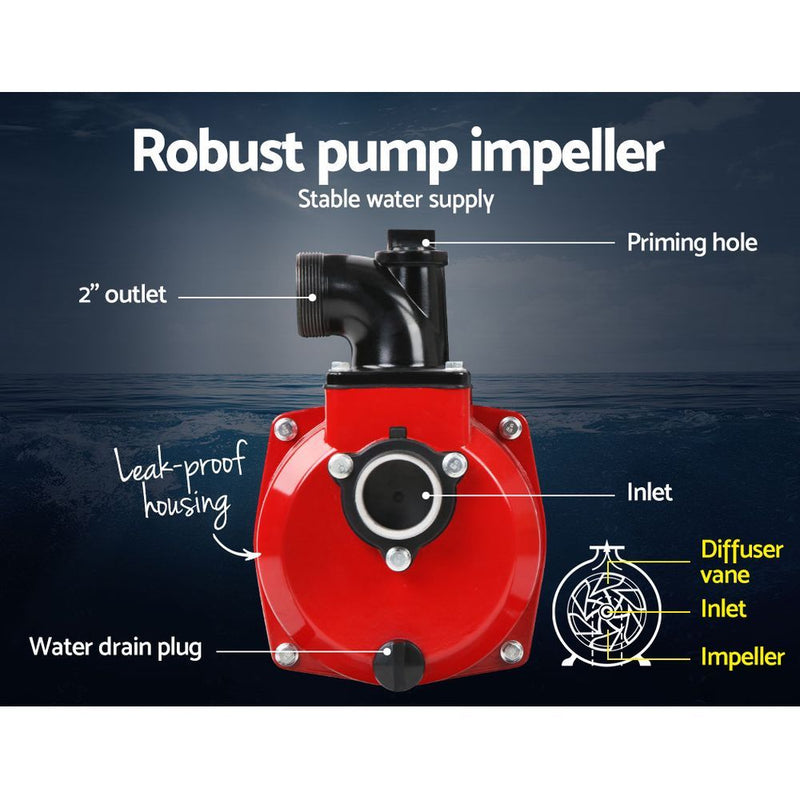 2inch High Flow Water Pump - Black & Red