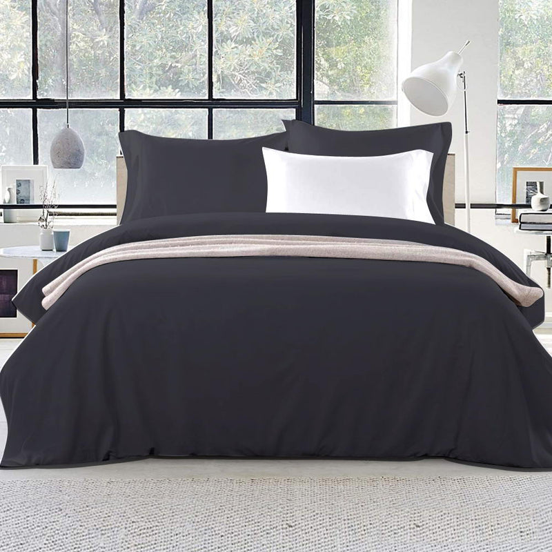 Giselle Quilt Cover Set Classic Black - Super King