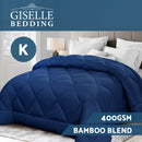 Giselle Bamboo Microfibre Microfiber Quilt 400GSM Doona King All Season Blue