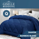 Giselle Bamboo Microfibre Microfiber Quilt Queen 700GSM Doona All Season Blue