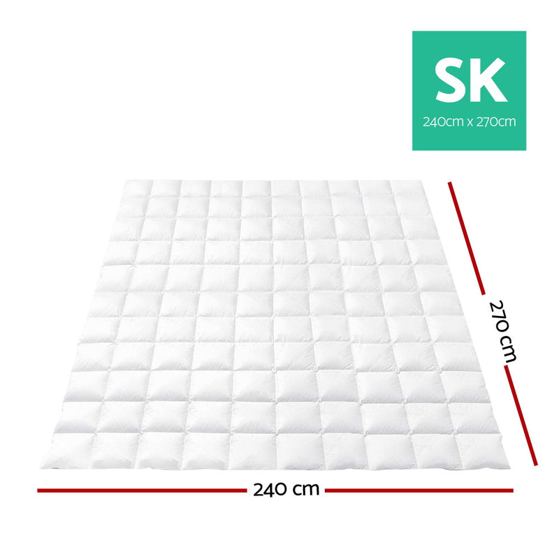 Giselle Bedding Duck Down Feather Quilt 700GSM Super King