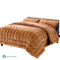 Giselle Bedding Faux Mink Quilt Comforter Winter Weight Blanket Latte Queen