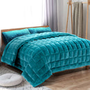 Giselle Bedding Faux Mink Quilt Queen Size Navy