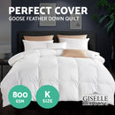 Giselle Bedding King Size 800GSM Goose Down Feather Quilt