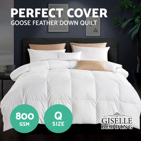 Giselle Bedding Queen Size 800GSM Goose Down Feather Quilt