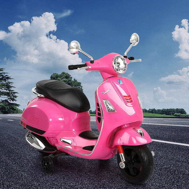 Kids Ride On Car Motorcycle Motorbike VESPA Licensed Scooter Electric Toys Pink