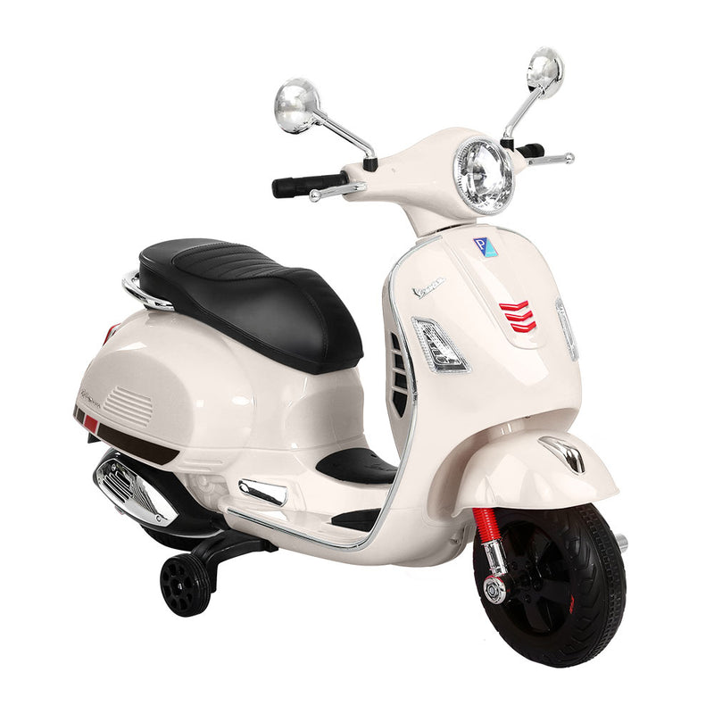 Kids Ride On Car Motorcycle Motorbike VESPA Licensed Scooter Electric Toys White