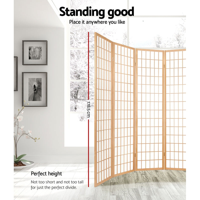 Artiss 8 Panel Room Divider Privacy Screen Dividers Stand Oriental Vintage Natural
