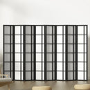 Artiss Room Divider Screen Privacy Wood Dividers Stand 8 Panel Nova Black